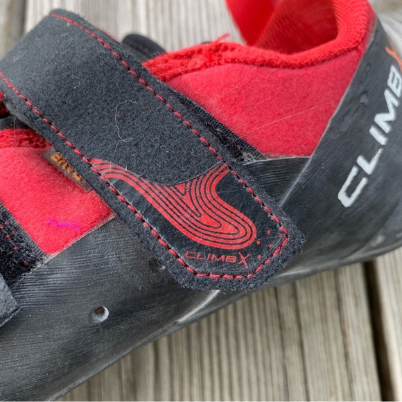 Climb X Rave Strap Climbing Shoes Mens US 6 / Womens US 7 EU 38 Red Hook & Loop - Picture 11 of 15